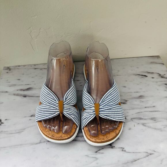Clark’s Eliza Shore Slide Blue Sandals Women’s Size 7 - Picture 3 of 11